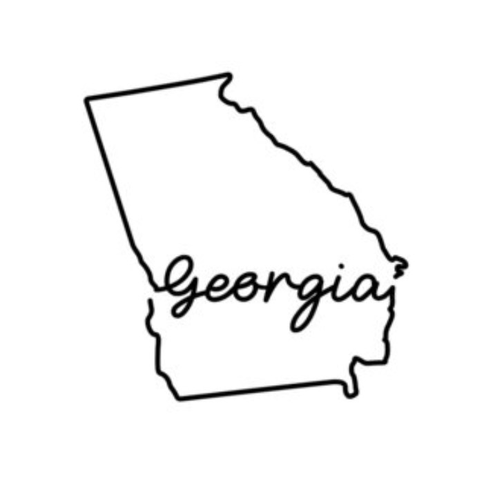 A black and white picture of the state of georgia